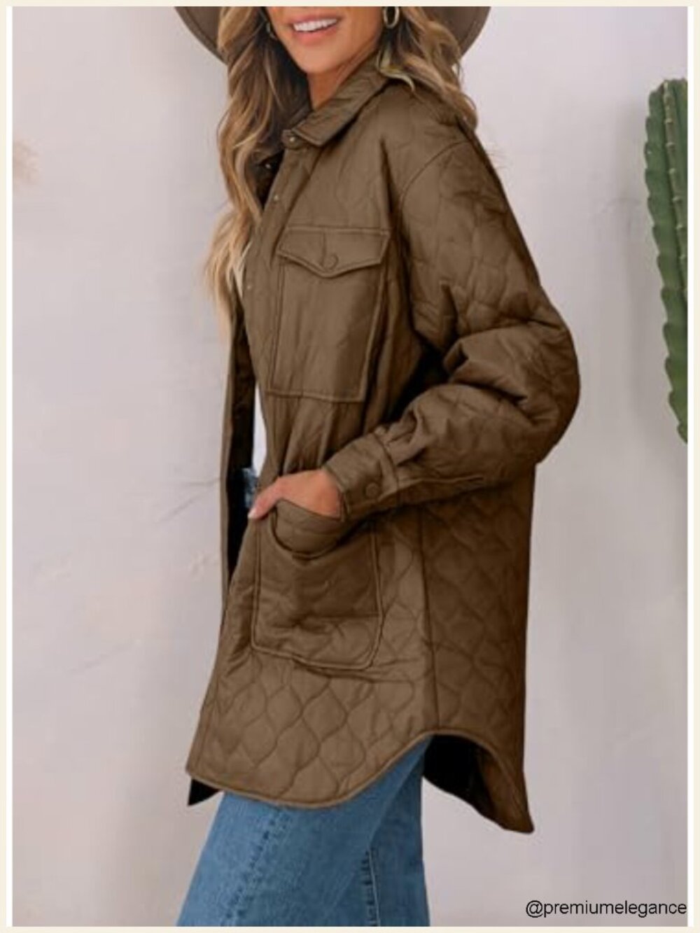 Womens Diamond Quilted Lightweight Puffer Jacket Long Sleeve Button Down Winter - Picture 3 of 6